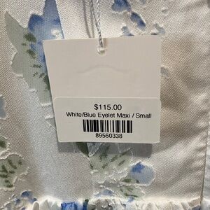 Elegant White and Blue Floral Dress